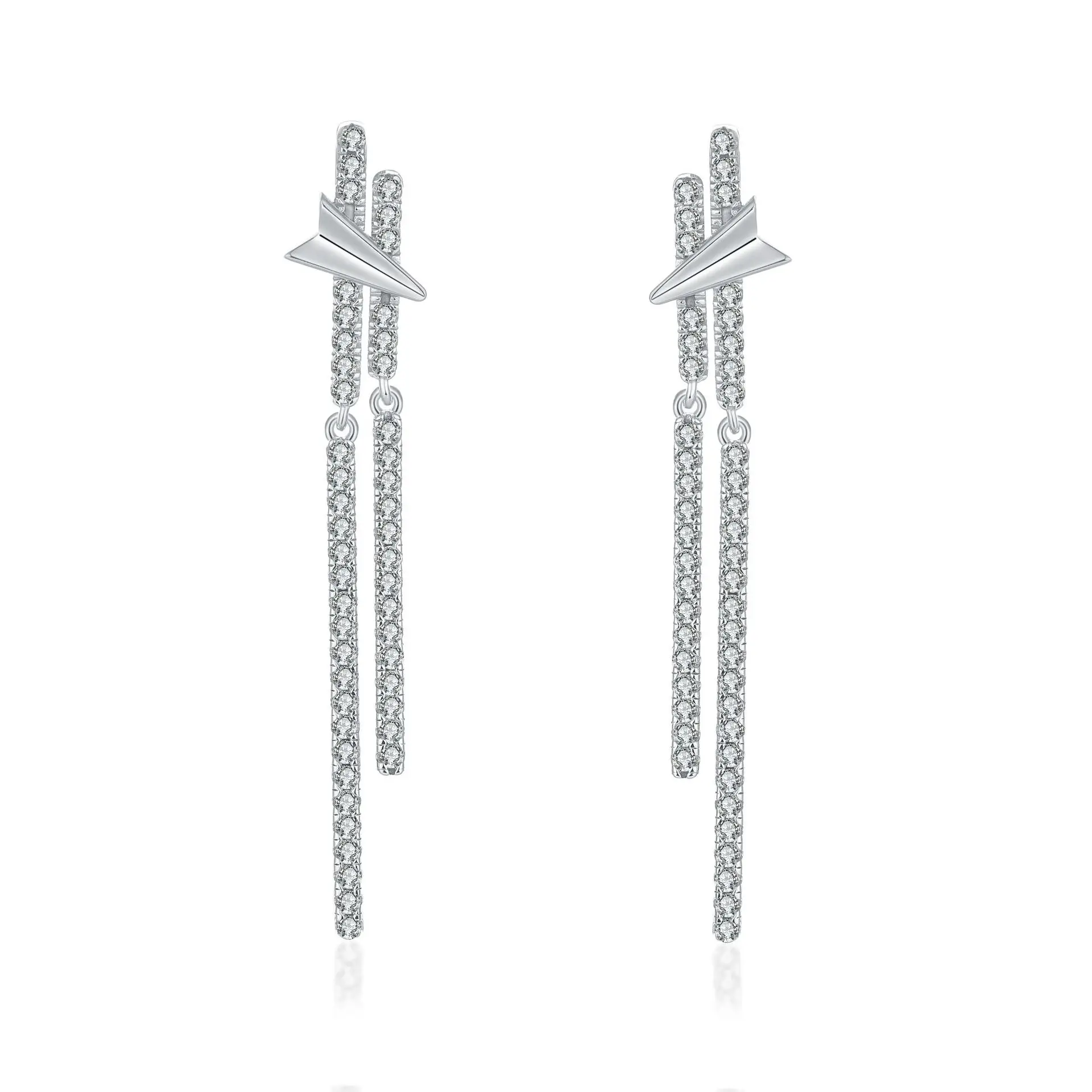 

European and American fashion S925 sterling silver long tassel earrings, high-end earrings, personalized silver earrings