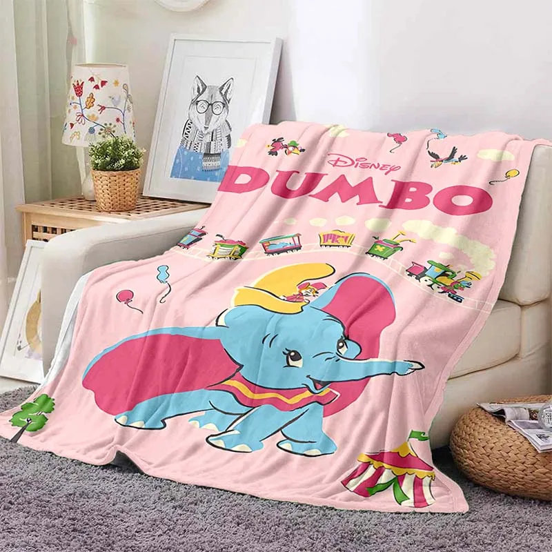 

6 Sizes Cute Dumbo Blanket Disney Throw Sofa Bed Cover Four Season Soft Fluffy Quilt Blanket Flannel Throw Children Girl Gift