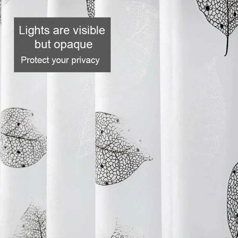 Leaf Pattern PEVA Waterproof Shower Curtain 3