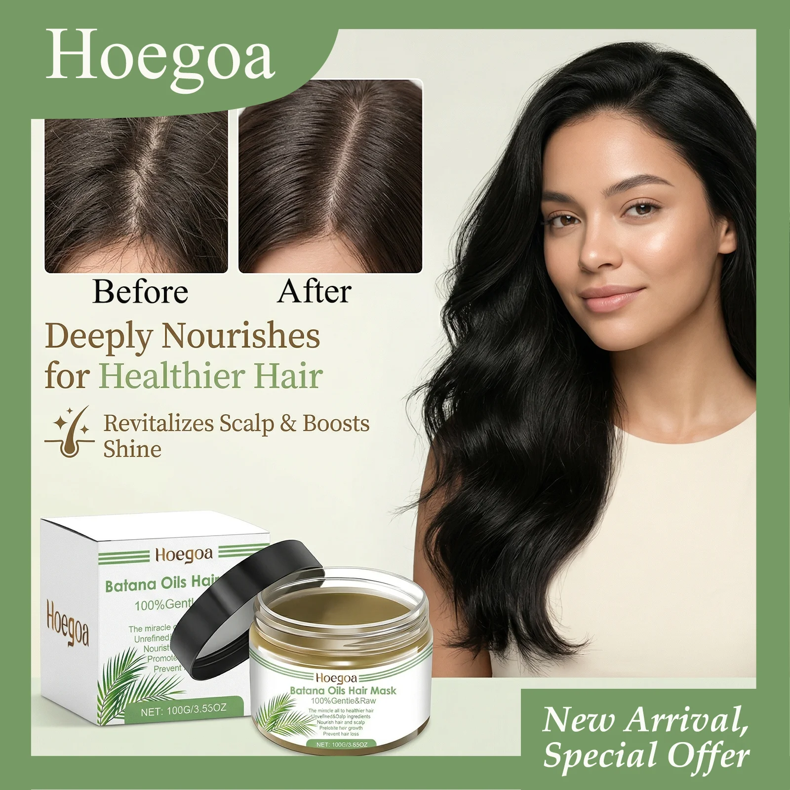 

HOEGOA 100G Batana Oils Hair Mask Repairs Damaged Hair Provides Deep Care Restores Shine Nourishes The Scalp Hair Growth Mask