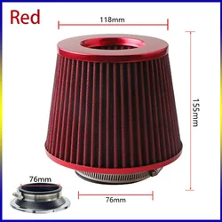 76MM Universal 3 Inch High Flow Cold Air Intake Filter Induction Kit Car Accessories Vehicles Air Filters Sport Power Mesh Cone