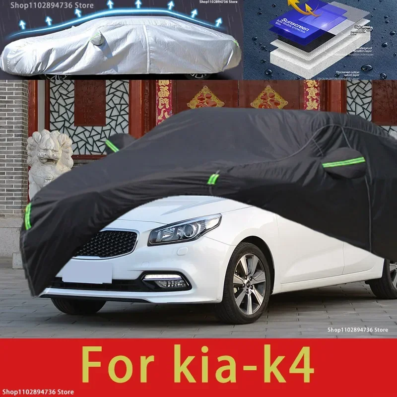 

For Kia K4 Fit Outdoor Protection Full Car Covers Snow Cover Sunshade Waterproof Dustproof Exterior black car cover