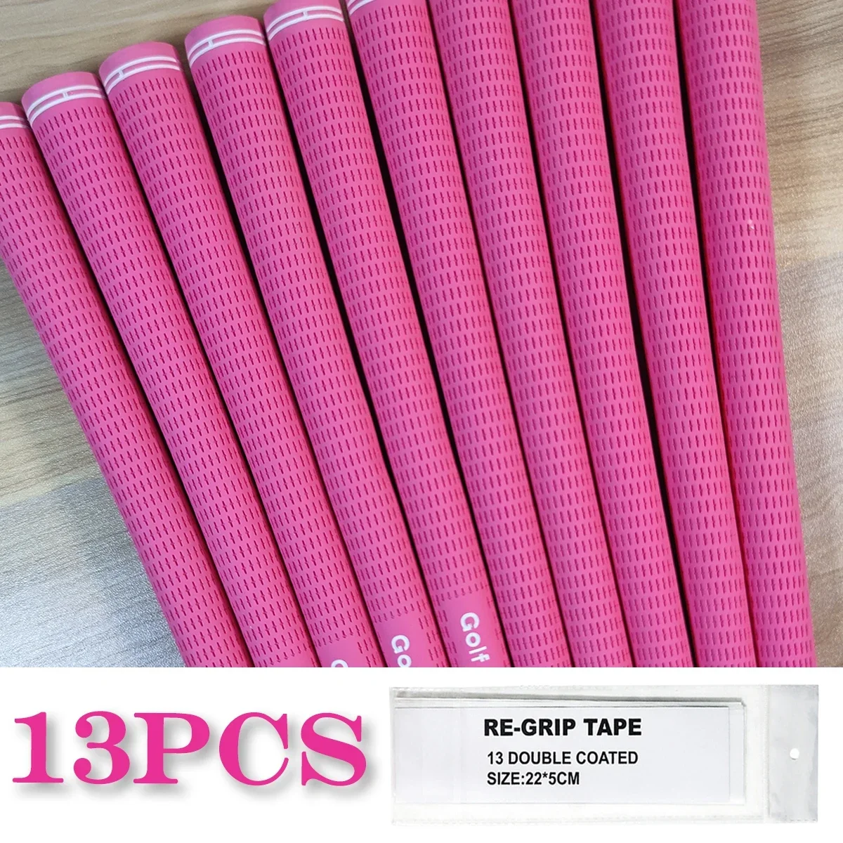 13PCS Pink GP Golf Club TOUR VELVE Grips Rubber Grip For Driver Wood And Irons Undersize With Tape