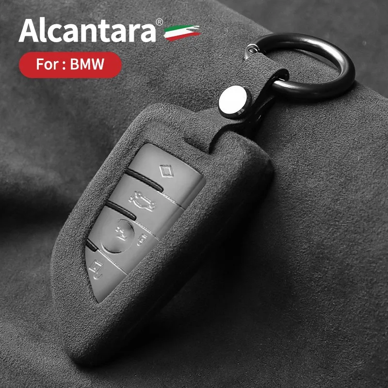 

Fashion Suede Car Key Case Cover Bag For BMW X6 G05 X7 G11 F15 F16 F48 G01 G02 1 3 5 7 Series Key protection housing accessori