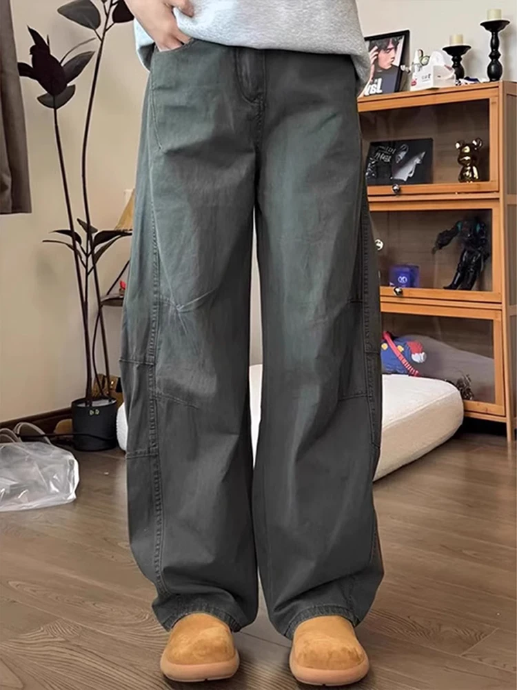 

American Retro Military Paratrooper Work Pants Men's Spring Design Casual Pants Loose Wear-resistant Straight Leg Pants