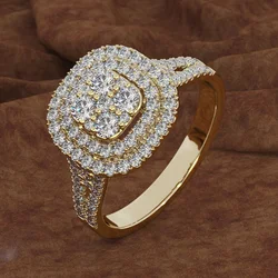 Fashion Metal Craftsman Inlaid Zircon Rings Classic Ladies Travel Reception Popular Net Red Rings