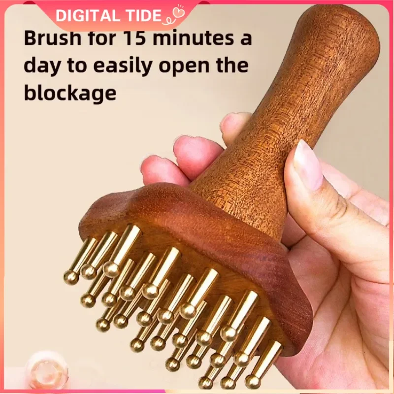 Portable Brass Gua Sha Massage Tool Head Neck Leg Body Meridian Massager Lymphatic Muscle Relief Pain Deep Tissue Massage