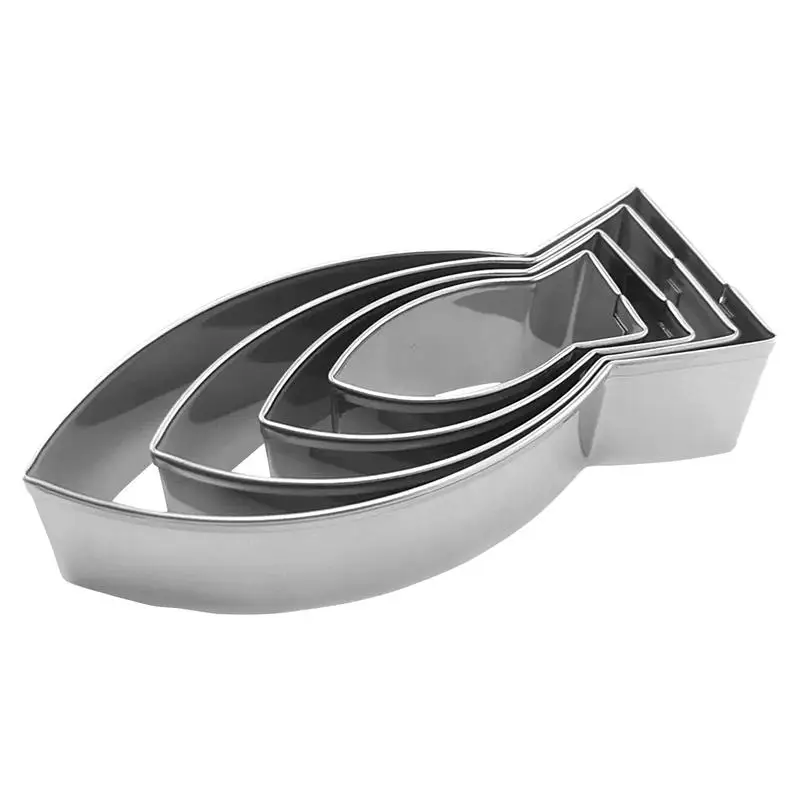 4 PCS Fish Cookie Cutter Cartoon Fish Cookie Cutter Stainless steel fish shaped cookie cutter Cake Pastry Fondant Decorate Tools