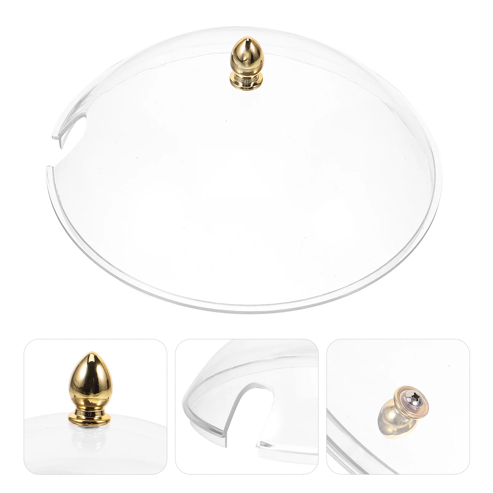 

Clear Acrylic Food Cover Round Design Heat Resistant Cold Resistant Bowl Lid Salad Ice Cream Protective Cover Kitchen Serving