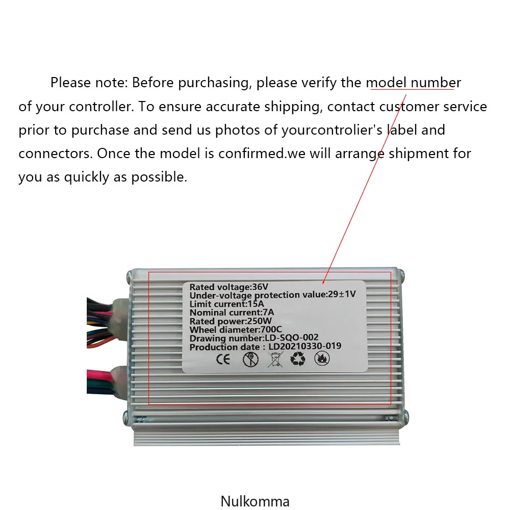 Nulkomma EBIKE Brushless Motor ControllerElectricBicycle 29V 15A LD-SQO-002 Suitable forElectricScootersMountainBikesMotorcycles