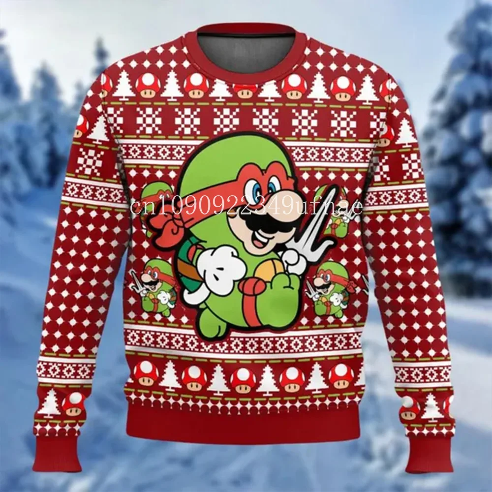 Disney-Sweat à capuche Mario Christmas pour hommes et femmes, Chemises de protection, Chaud, Confortable, Amoureux de la mode, A