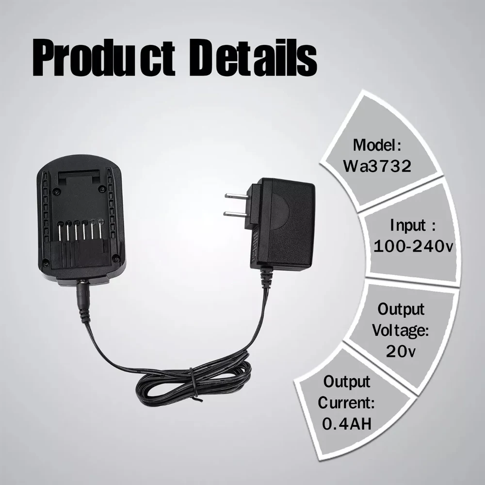 WA3732 for Worx 20V Split Charger Suitable for 20V Li-ion Battery Power Tool Overcharge Protection