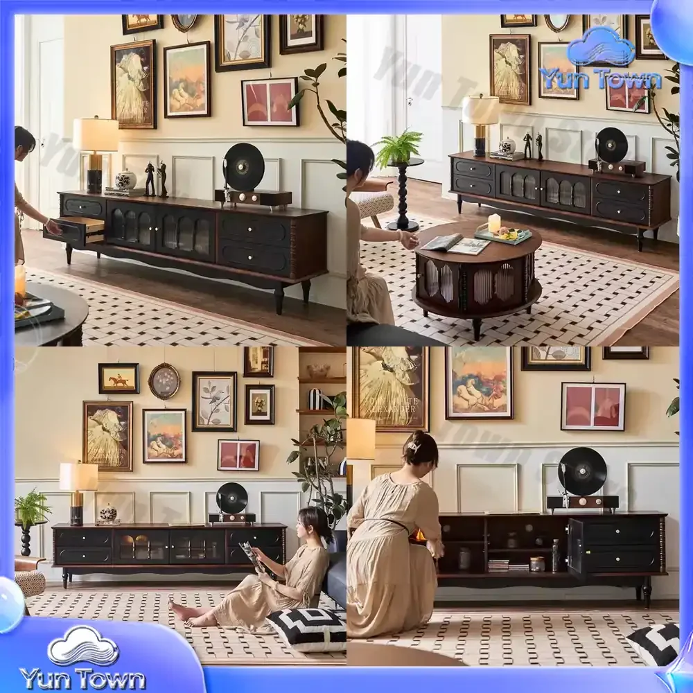 French Storage Tv Table Fireplace Monitor Salon Mid Century Entertainment Tv Stands Living Room Designer Archivadores
