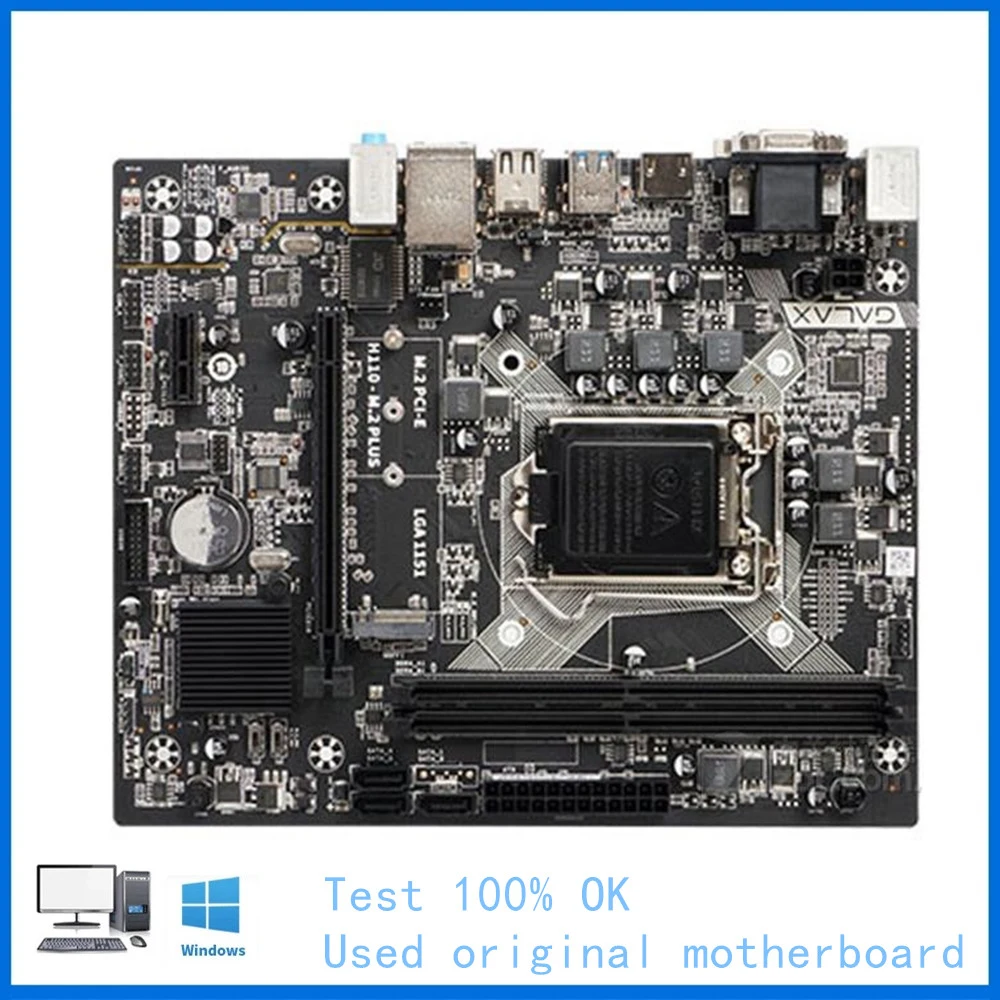 

Used For GALAX H110M-M.2 PLUS M.2 NVME Computer Motherboard LGA 1151 DDR4 32G H110 USB3.0 SATA3 PCI-E3.0 Desktop Mainboard