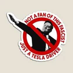 Anti Fascist Anti Elon Tesla Bumper Magnet Baby Stickers Children Home Refrigerator Magnetic Kids Colorful Holder