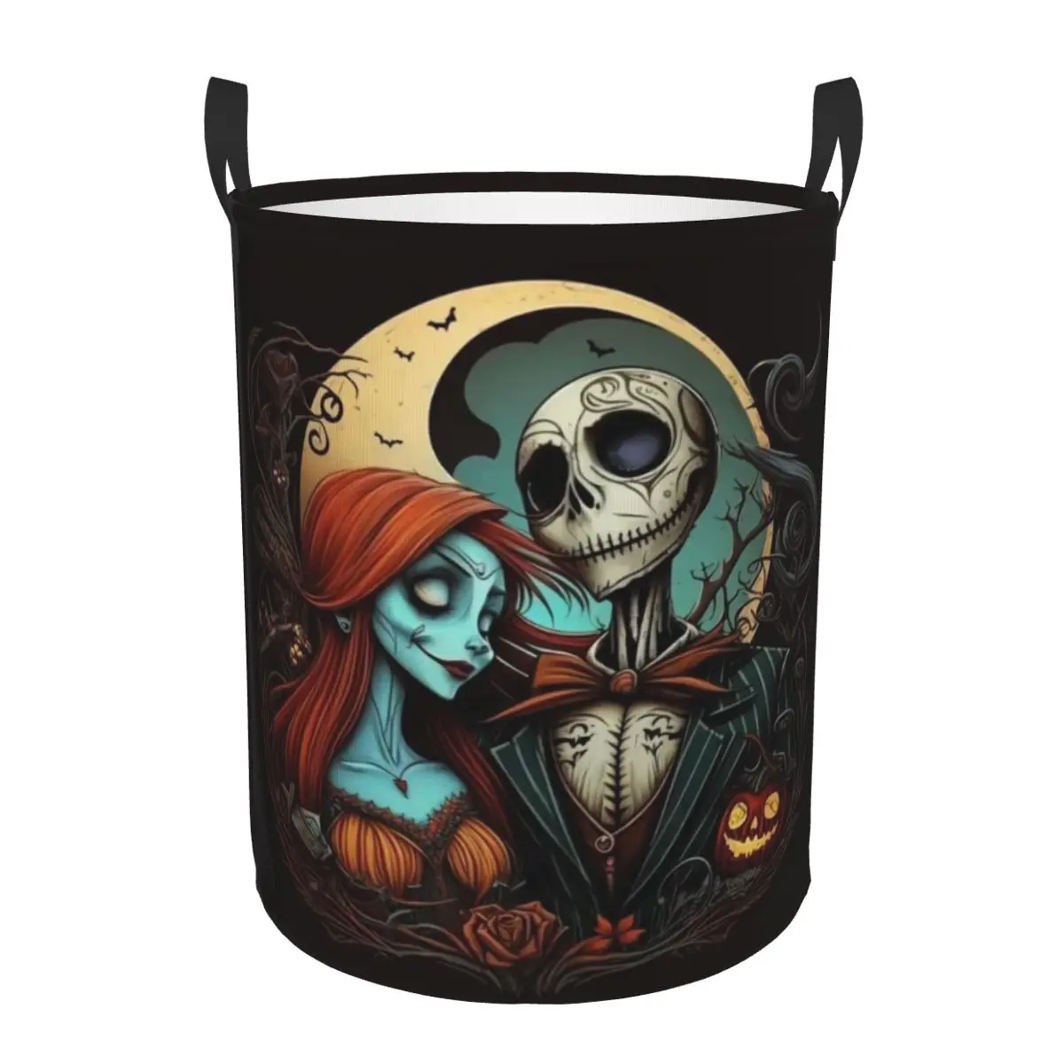 

Custom Jack Skellington Laundry Basket Collapsible Nightmare Before Christmas Clothing Hamper Toys Organizer Storage Bins