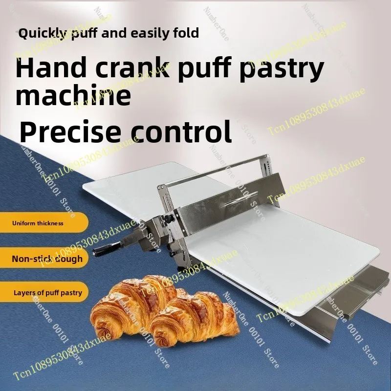 Manual Puff Pastry Machine Hand Cranked Dough Roller Croissant Pastry Sheet Maker for Bakery Kitchen Egg Tart Dough Press Tool