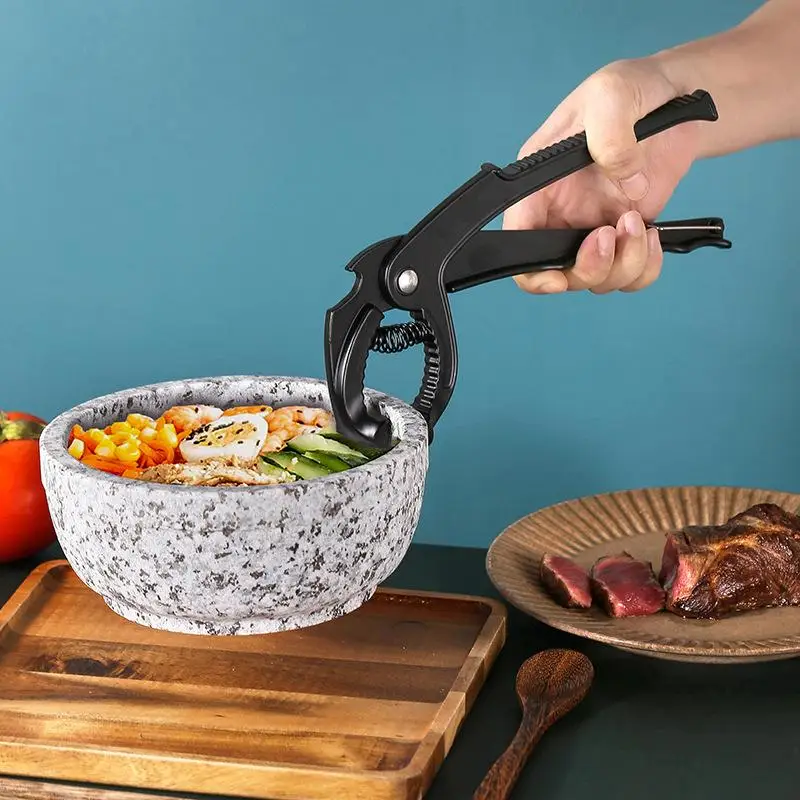 【السلام】مشابك توصيل وعاء حجري مضادة للحرق وحامل وعاء ملقط لوح تسخين لمقلاة الهواء والشواية وأداة أدوات المطبخ #2