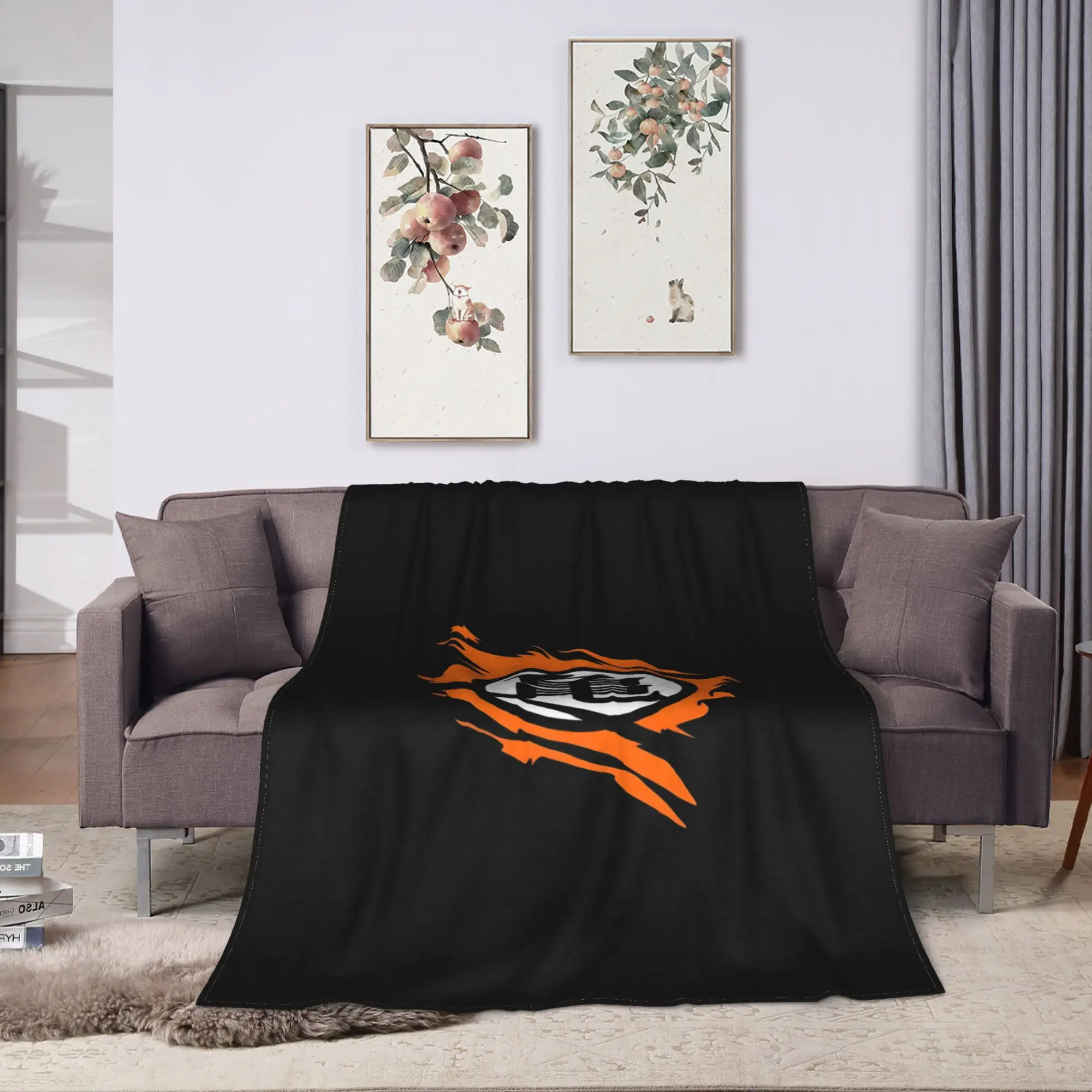 Kanji Symbol Dragon Ball Flannel Blanket  Super Warm Bedding Throws for Home Decor Travel Street Trend Bedspread Bed Cover