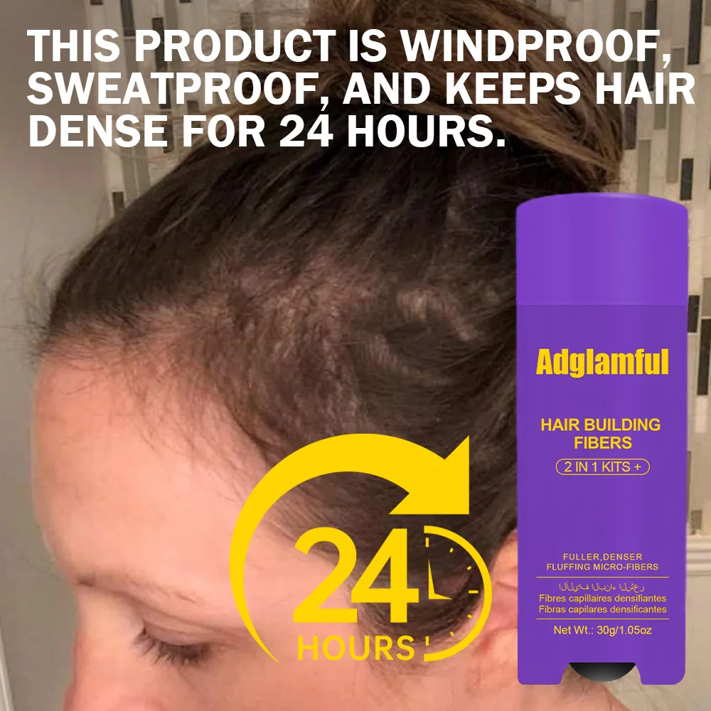 

Adglamful Women's Hairl Building Fibers: Built-in pump bottle for easy, even application. Instantly conceals sparse areas.
