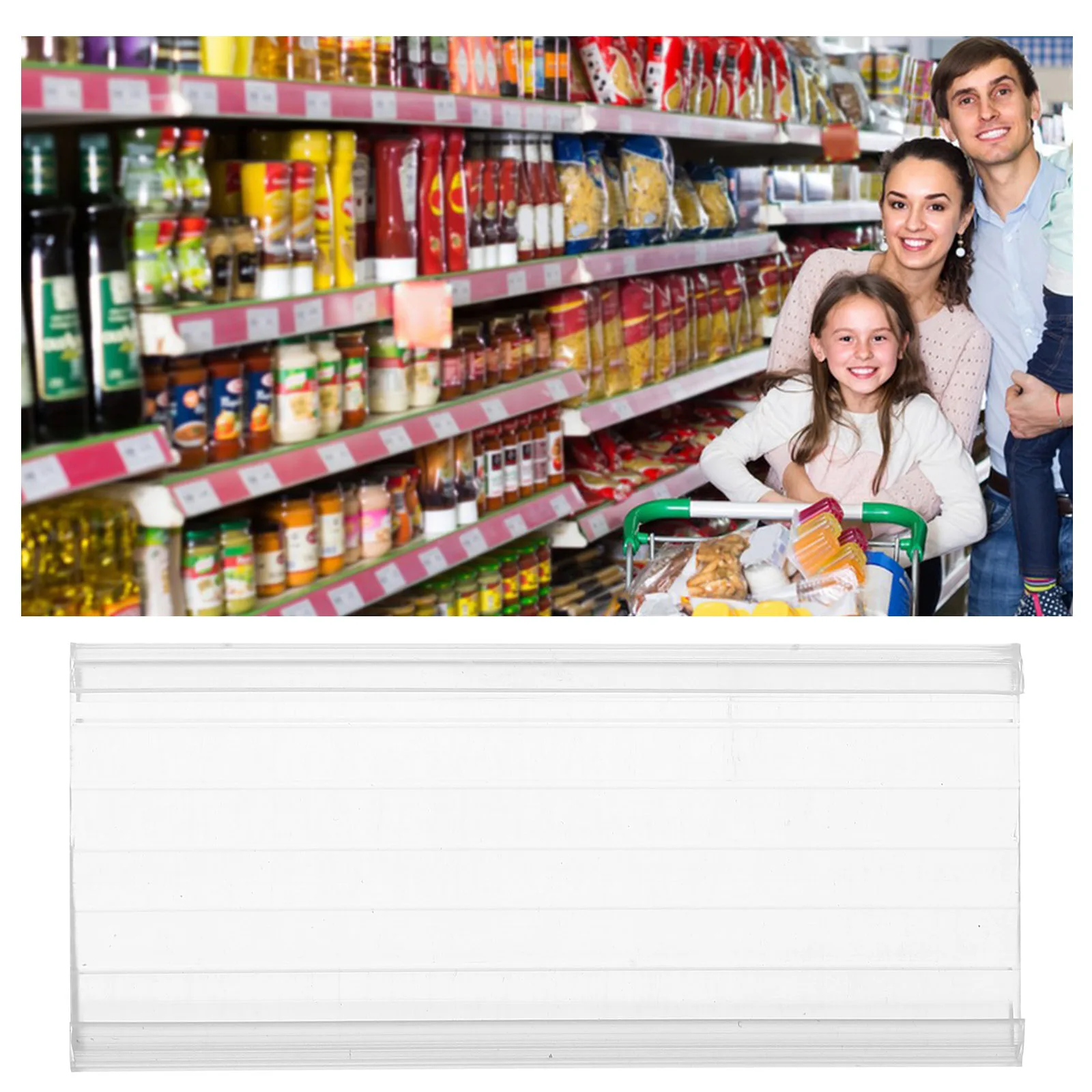 

20 Pcs Price Tag Holders Label Display Merchandise Shelf Tags Stable Wear Resistant Reusable Clip 75mm PVC Transparent White