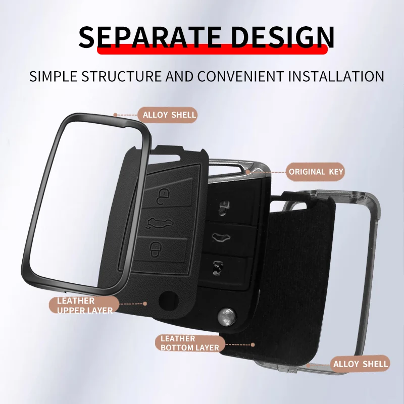 Car Key Folding Shell Case for VW Volkswagen Golf 7 MK7 Tiguan MK2 For SEAT Ateca Leon FR 2 Ibiza For Skoda Kamiq Octavia A7