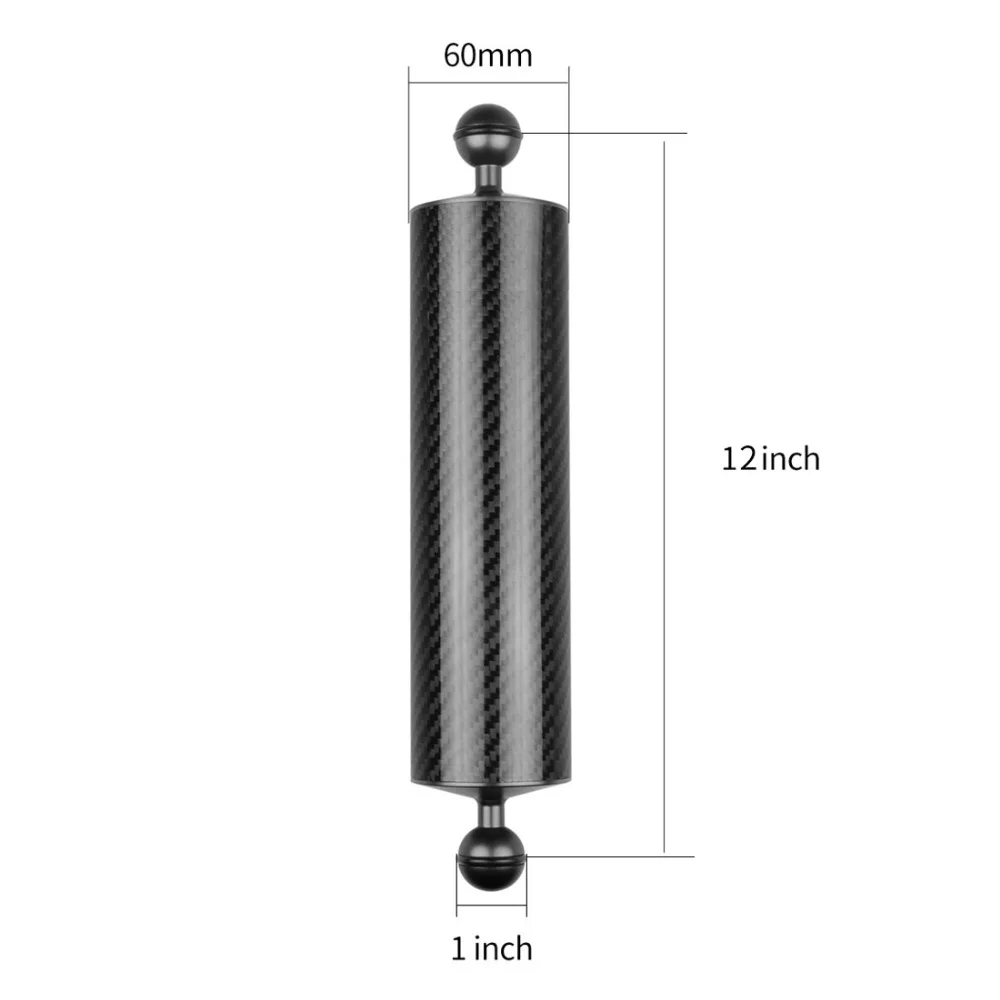 D60mm Carbon Faser Auftrieb Arm 25mm Dual Ball Kopf 5 8 10 12 "für GoPro 13 SLR Kamera unterwasser Tauchen Tablett Füllen Licht Halterung – Detail 26