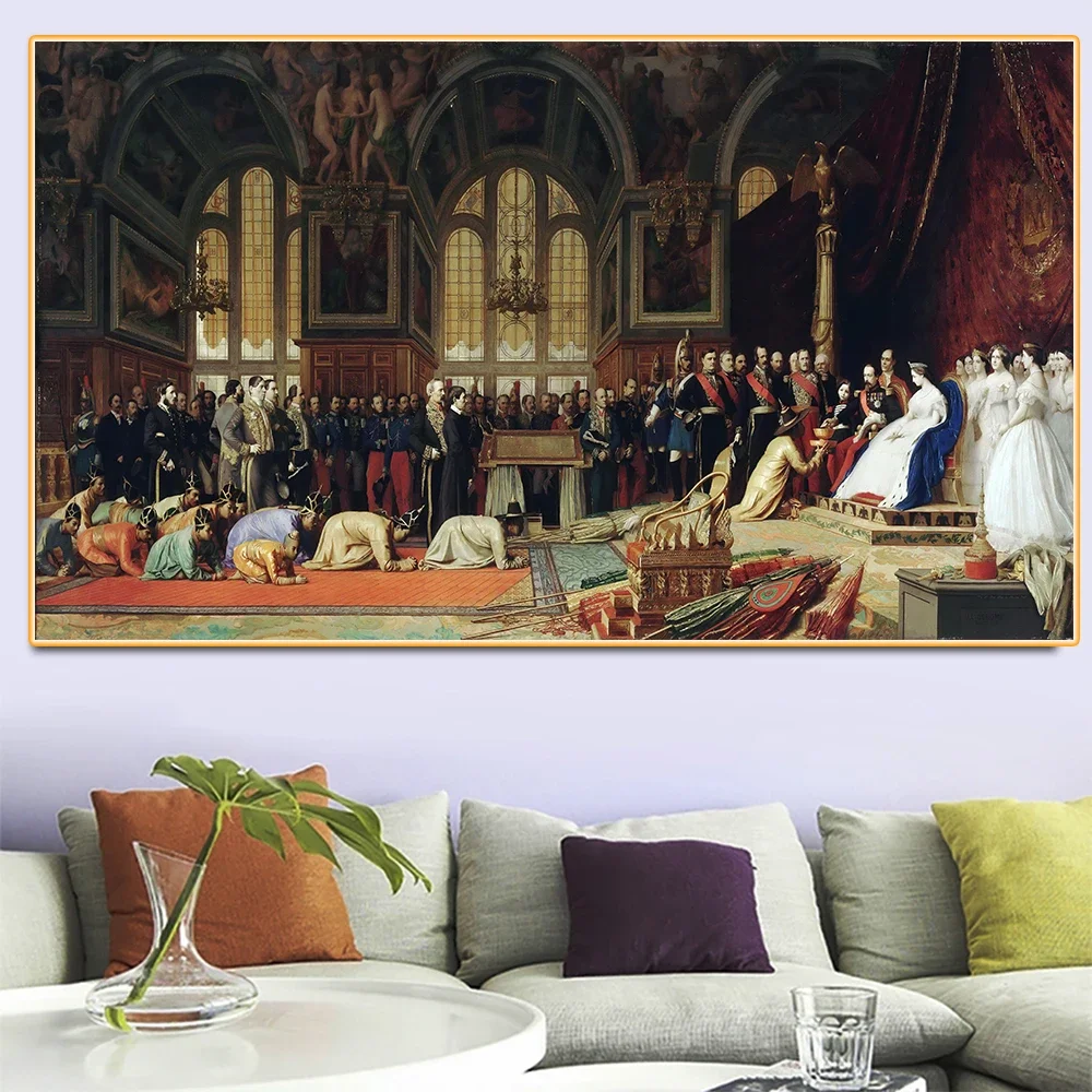 Jean-Leon Gerome "le réception des ambassadeurs siamois à Fontainebleau" toile peinture à l'huile célèbre œuvre d'art affiche photo