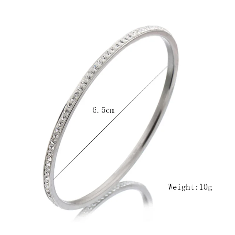 Wholesale Stainless Steel Bangles Women Jewelry With Good Clear CZ Crystal