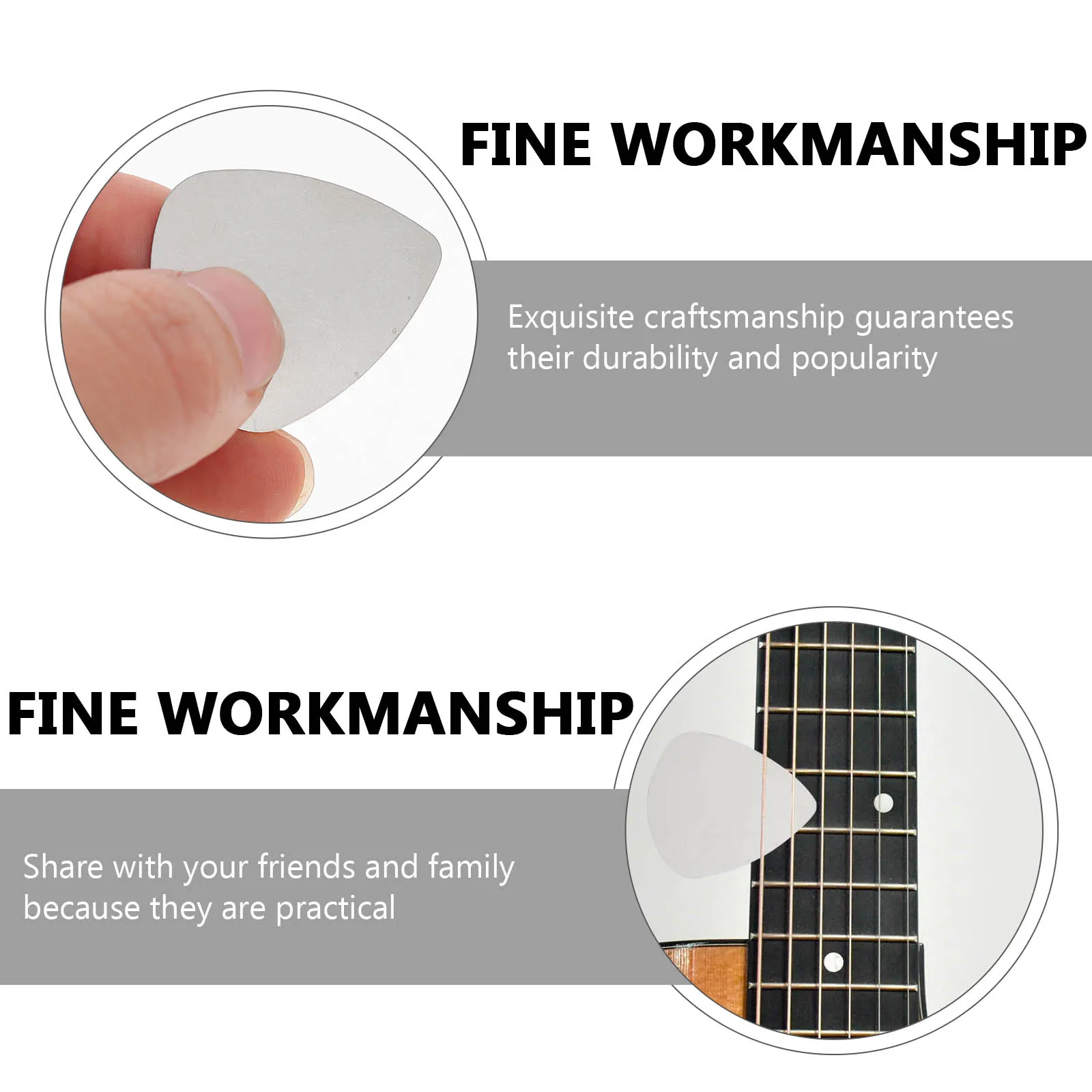 

10pcs Guitar Picks Durable Metal Bass Electric Acoustic Plectrum Lightweight Portable Musical Instruments Accessories Guitar