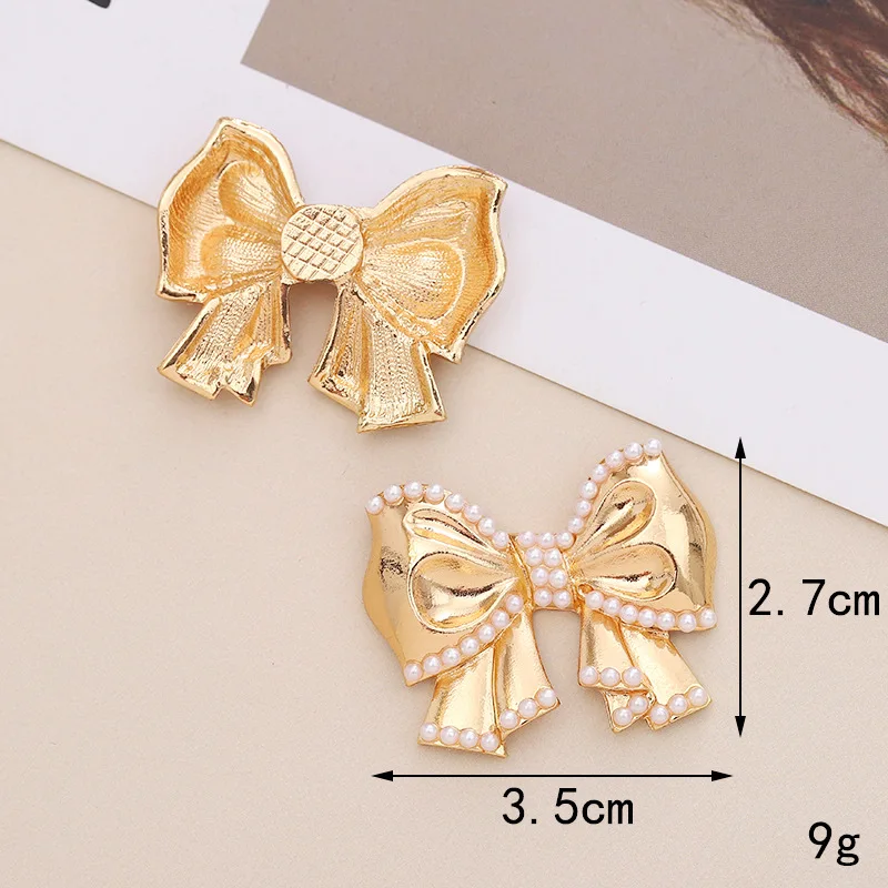 SKYE CIEL 5Pcs Diamond Bow-Series DIY Jewelry Accessories Flat Back Alloy Base Settings Wholesale Handmade Fitting