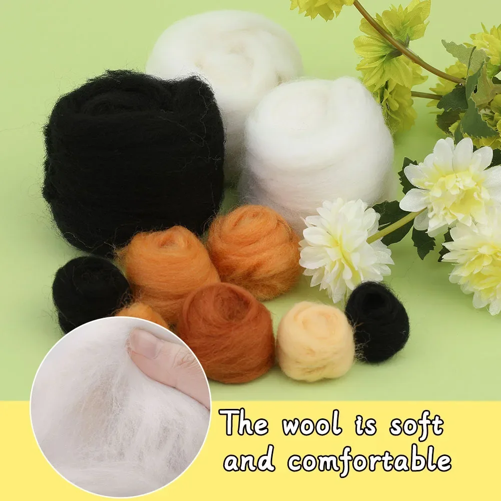 Non-Finished Dog Cat Handmade Wool Felting Material Package For Doll Making Toy DIY Child Gift Needle Felting Tool Kit