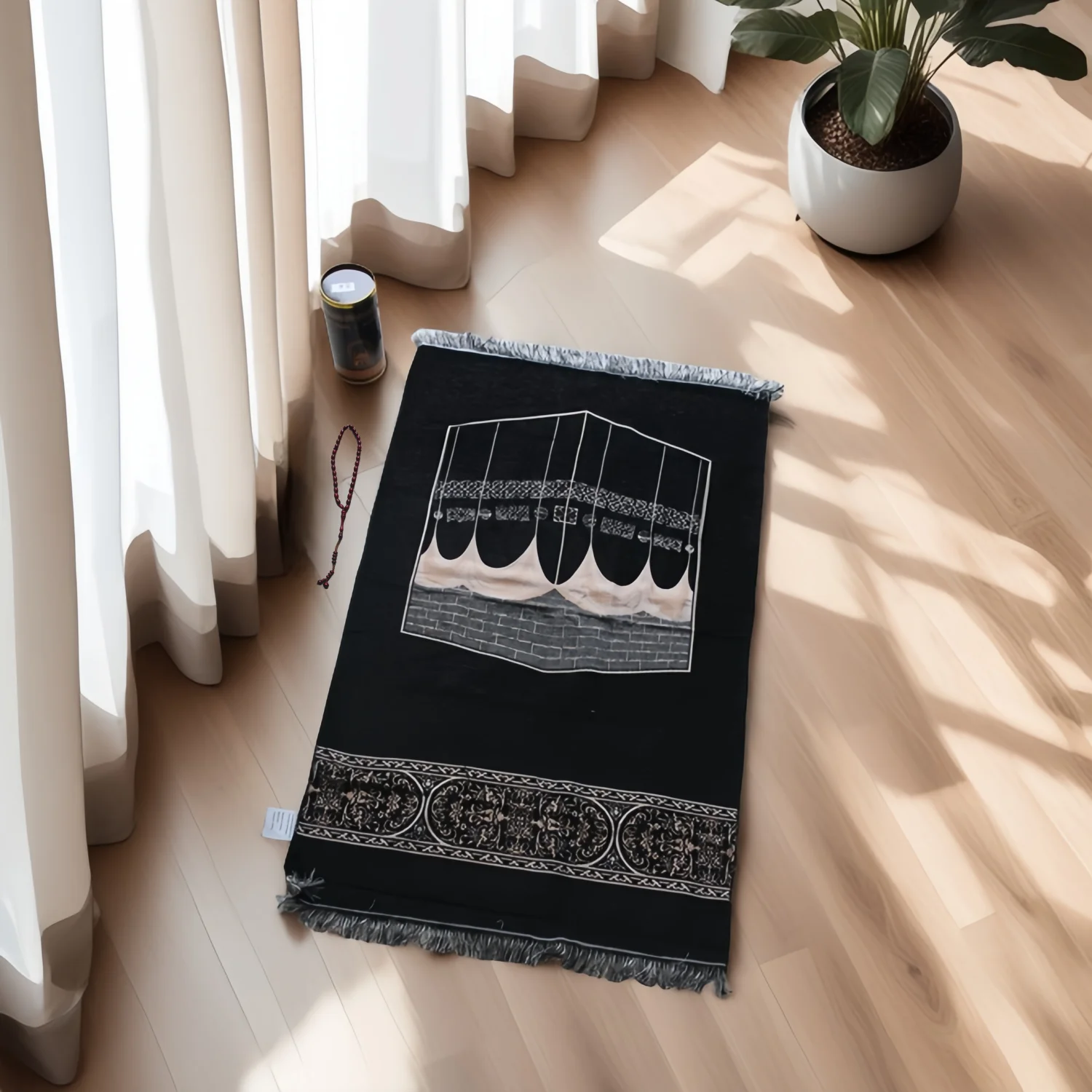 Cylinder Packed Islamic Prayer Rug Portable Roll-up Muslim Travel Prayer Mat view 4