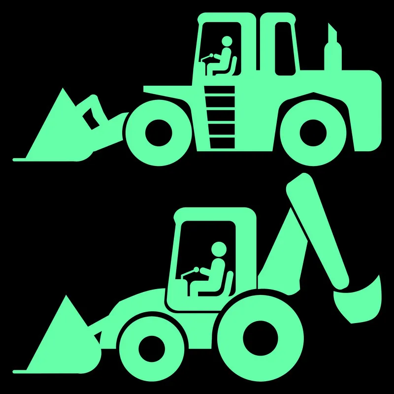 Bulldozer Excavator Digger Engineering Machinery Glow Stickers Boy Bedroom Wall Decoration Fridge Bathroom Door Car Window Decal