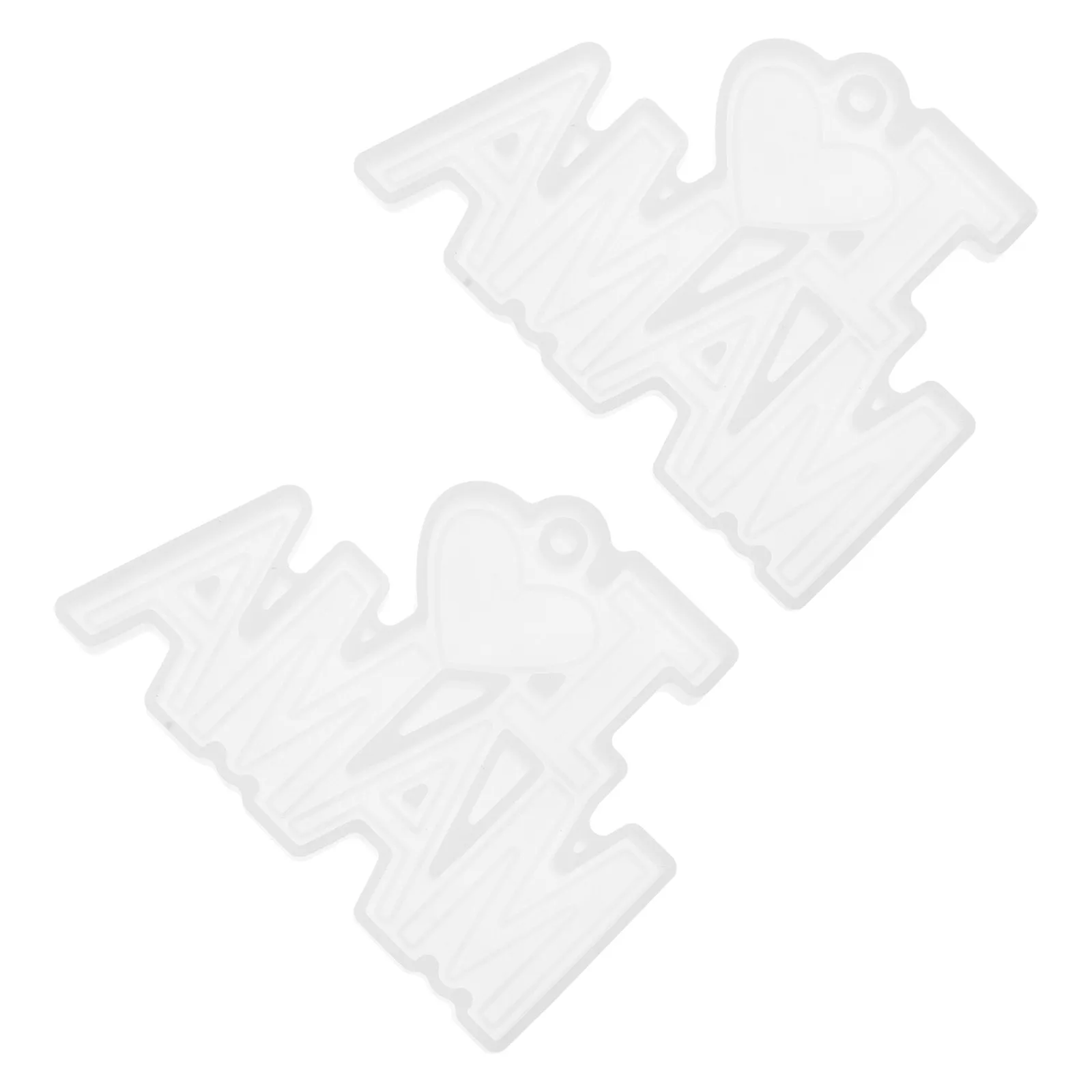 

2Pcs Silicone Keychain Pendant Mold Safe Eco Friendly DIY Craft Mold for Mothers Day Gifts Hanging Decor Simple Reusable