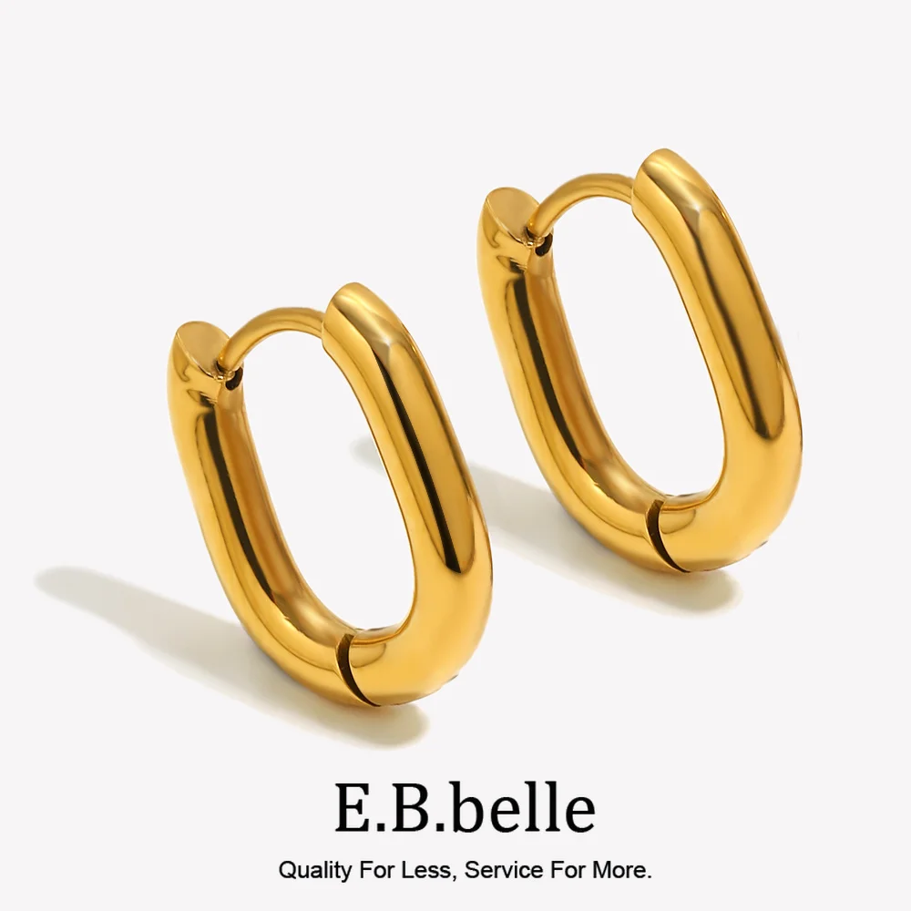 Clássico mini brincos de argola em forma de o minimalista 18k banhado a ouro brincos para mulheres cor prata 316l acessórios de aço inoxidável