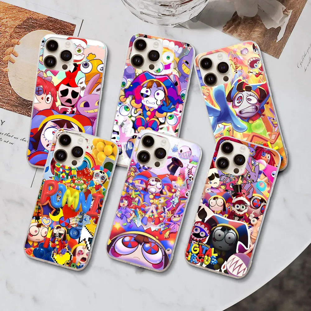 The Amazing Digital Circus Case for Apple iPhone 11 15 Plus 13 12 Mini 7 8 X XS XR 14 Pro Max TPU Transparent Soft Phone Cover