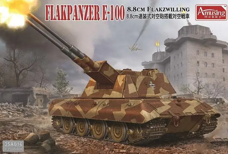 

Amusing Hobby 35A016 1/35 Scale Flakpanzer E-100 8.8cm Flakzwilling - Model Kit