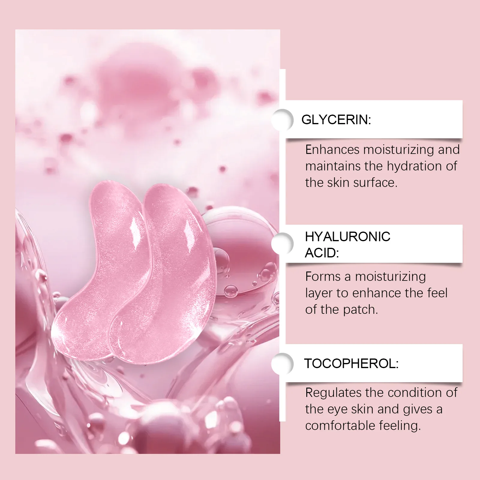 Maschera per gli occhi solubile in acqua al collagene Rimuovi borse Cerchi scuri Antirughe Rassodante Idratante Vitamina C Lifting Patch per la cura degli occhi