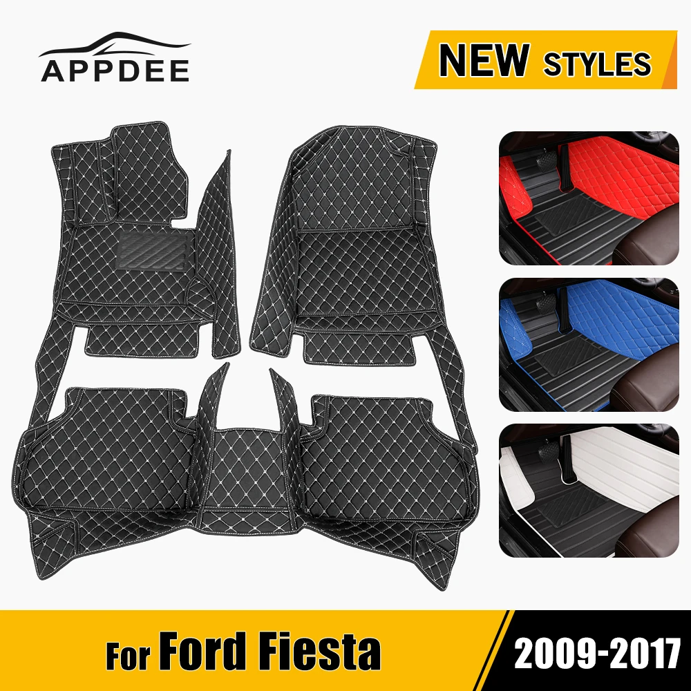 Car Floor Mats For Ford Fiesta 2009 2010 2011 2012 2013 2014 2015 2016 2017 Custom Auto Foot Pads Interior Accessories