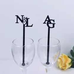 50/100 Personalized Stir Sticks Drink Stirrers Swizzle Sticks Cocktail  Custom  Card Wedding Decoration