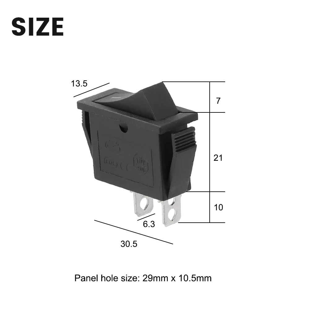 High Quality New Practical Rocker Switch Switch 240Vac 30.5mm X 13.5mm X 31mm Boat 12V For Treadmill On-Off Plastic