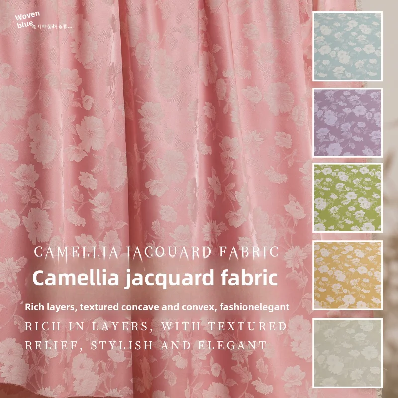 

Floral Jacquard Fabric for DIY Sewing Handmade Dress Coat Clothing Fashion Designer Fabrics Material Cloth By The Meter