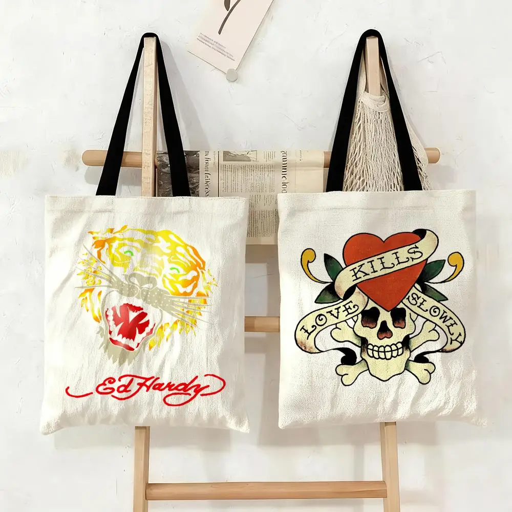 Bolsos de Almacenamiento de Lujo E-Ed H-Hardy, Bolsos de Lona, Bolsa de Mano de Gran Capacidad, Bolso de Hombro Ecológico de Moda para Compras