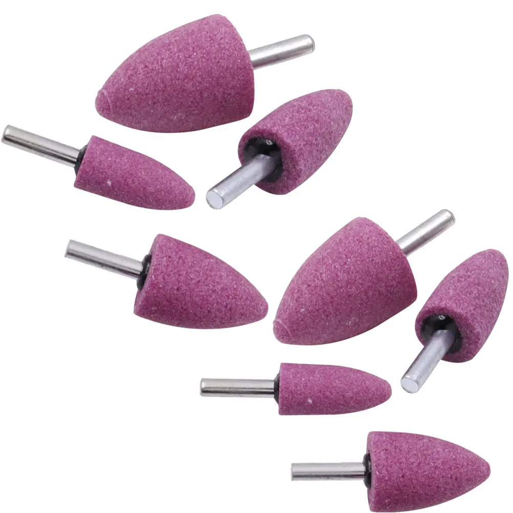 8Pcs Pink Red Corundum Grinding Wheel Heads for Deburring, Carving & Polishing – High Efficiency & Wear Resistant
