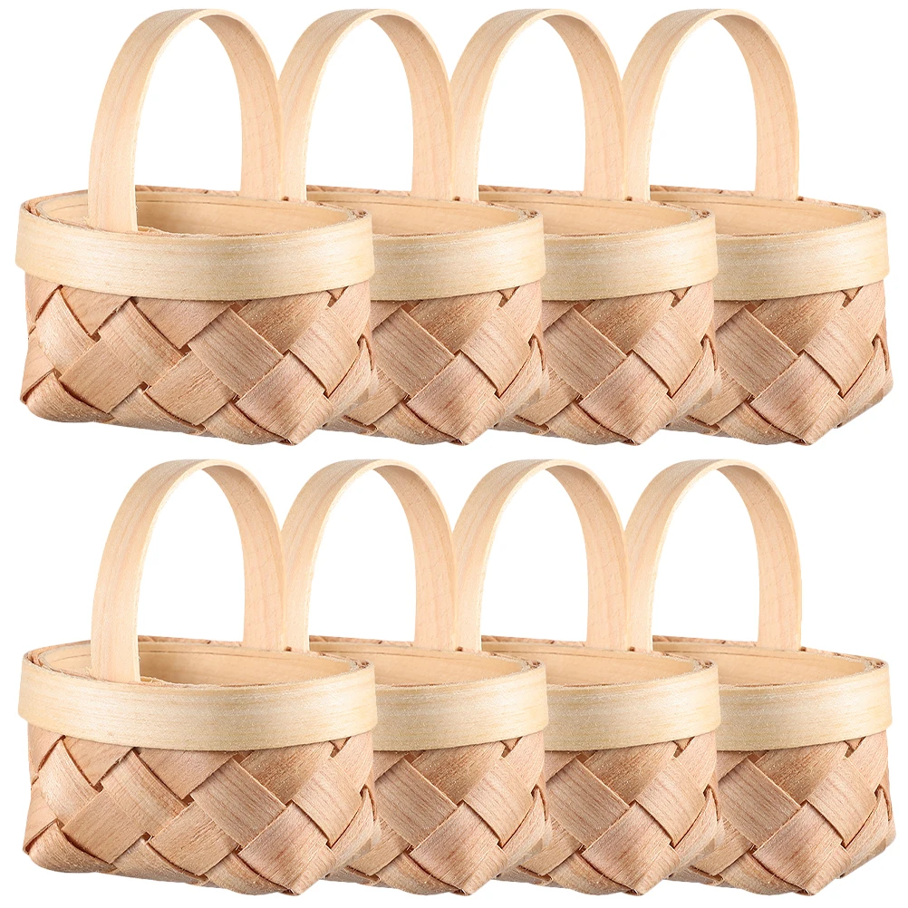 

8pcs Mini Baskets Home Decor Mini Flower Basket Photo Prop House Accessories Storage Basket Farmhouse Wedding