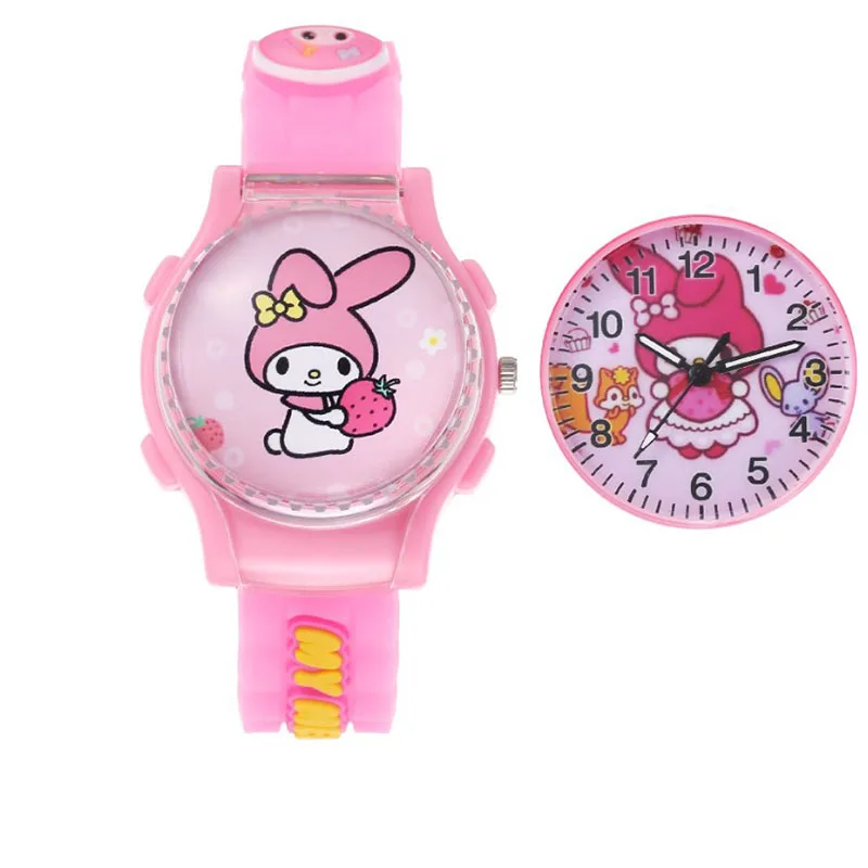 Sanrio Melody Watch Kuromi Cinnamoroll Silikonowy pasek Kwarcowy Casual Cartoon Melody Zegarek na rękę Dziewczyny Dzieci Prezenty urodzinowe