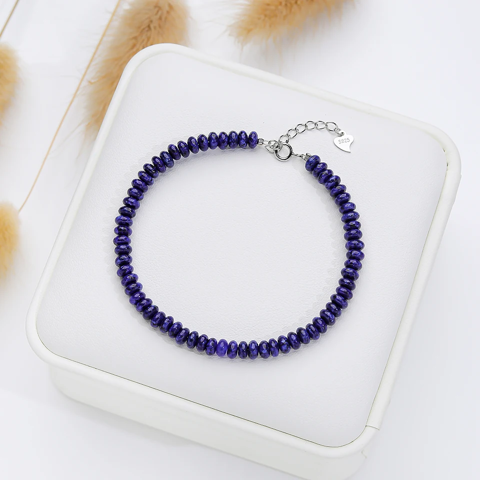 4 * 2 MM Naturstein Armband 925 Sterling Silber Turmalin Handarbeit Armreif Schmuck Für Frauen Trend Produkte – Detail 4