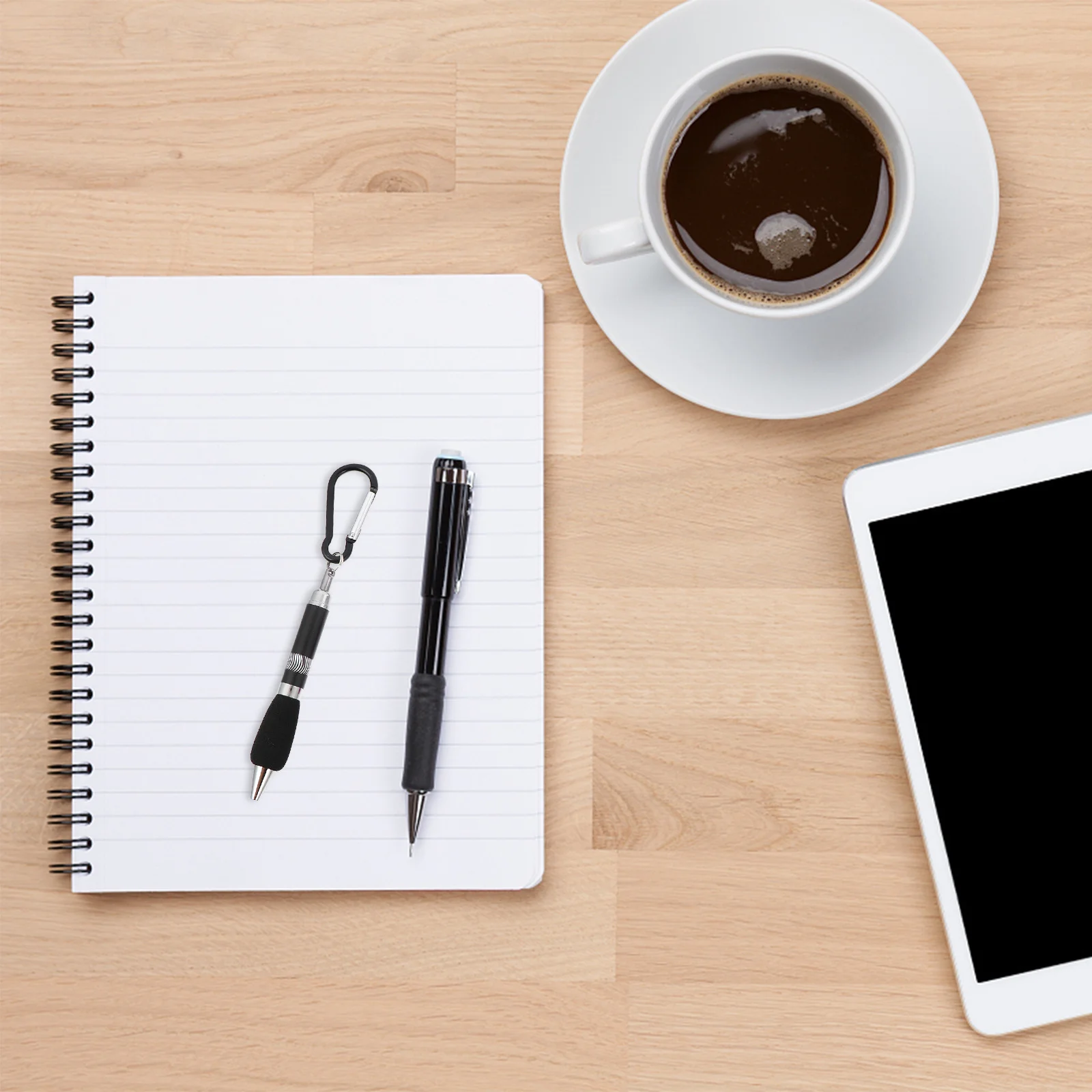 

5Pcs Metal Ball Pen Key Ring Pen Carabiner Design Durable Hard Plastic and Metal Easy to Attach Pockets Belts Hangers