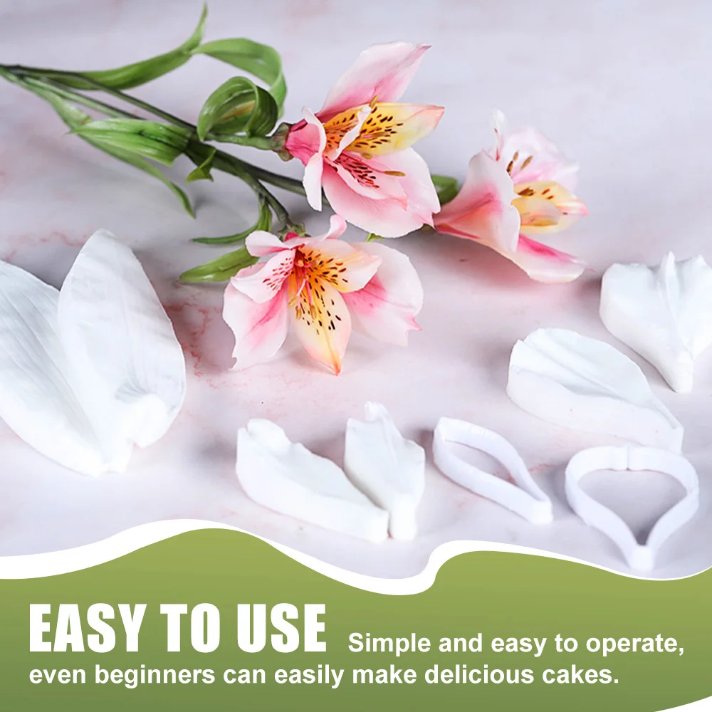 6pcs Alstroemeria Aurantiaca Flower Mold Set Fondant Cake Decoration Tools Kitchen Baking Tools Accessories